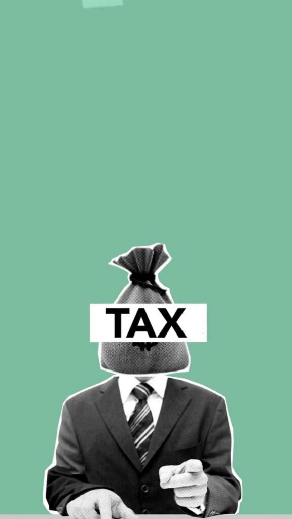 The Art of Drawing Readers In: Your attractive post title goes here Concept cutout paper composition of businessman with bag of money for taxes instead of head against green background
