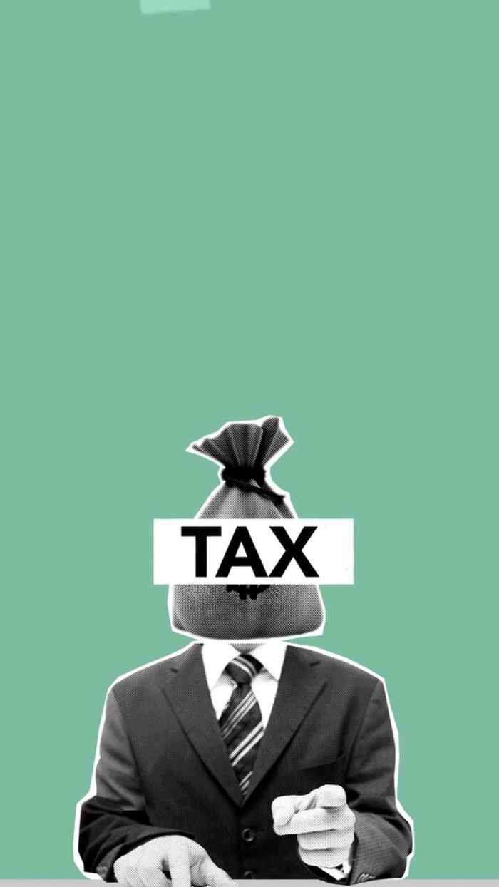 The Art of Drawing Readers In: Your attractive post title goes here Concept cutout paper composition of businessman with bag of money for taxes instead of head against green background